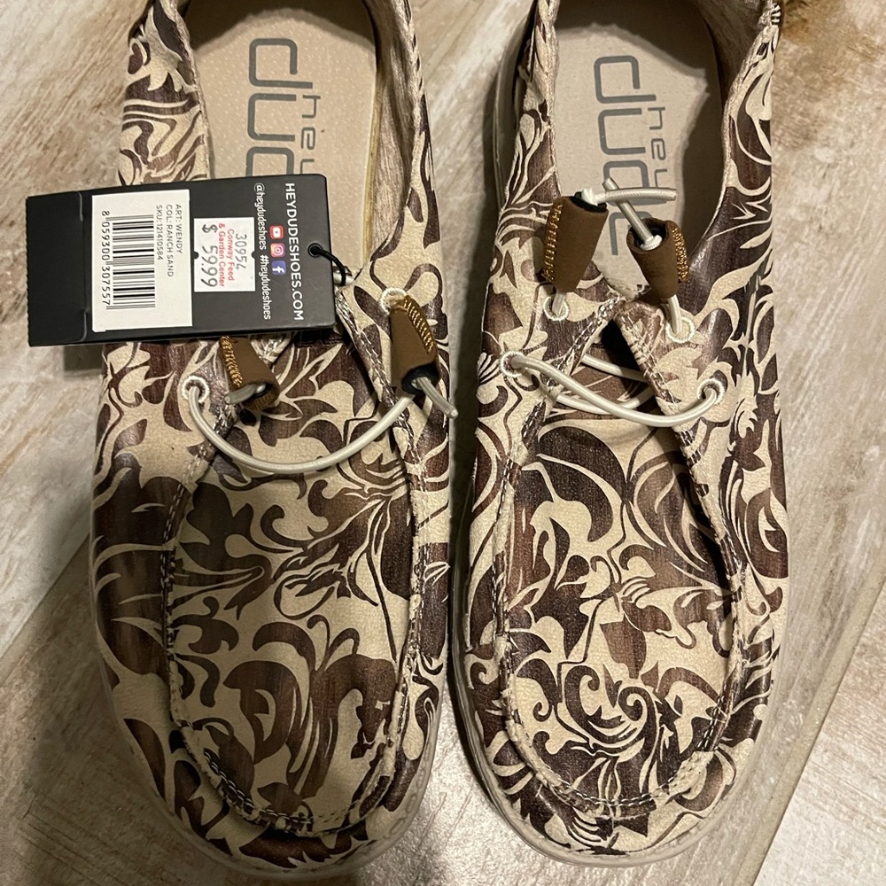 Hey Dude Women’s Brown Floral Shoes
